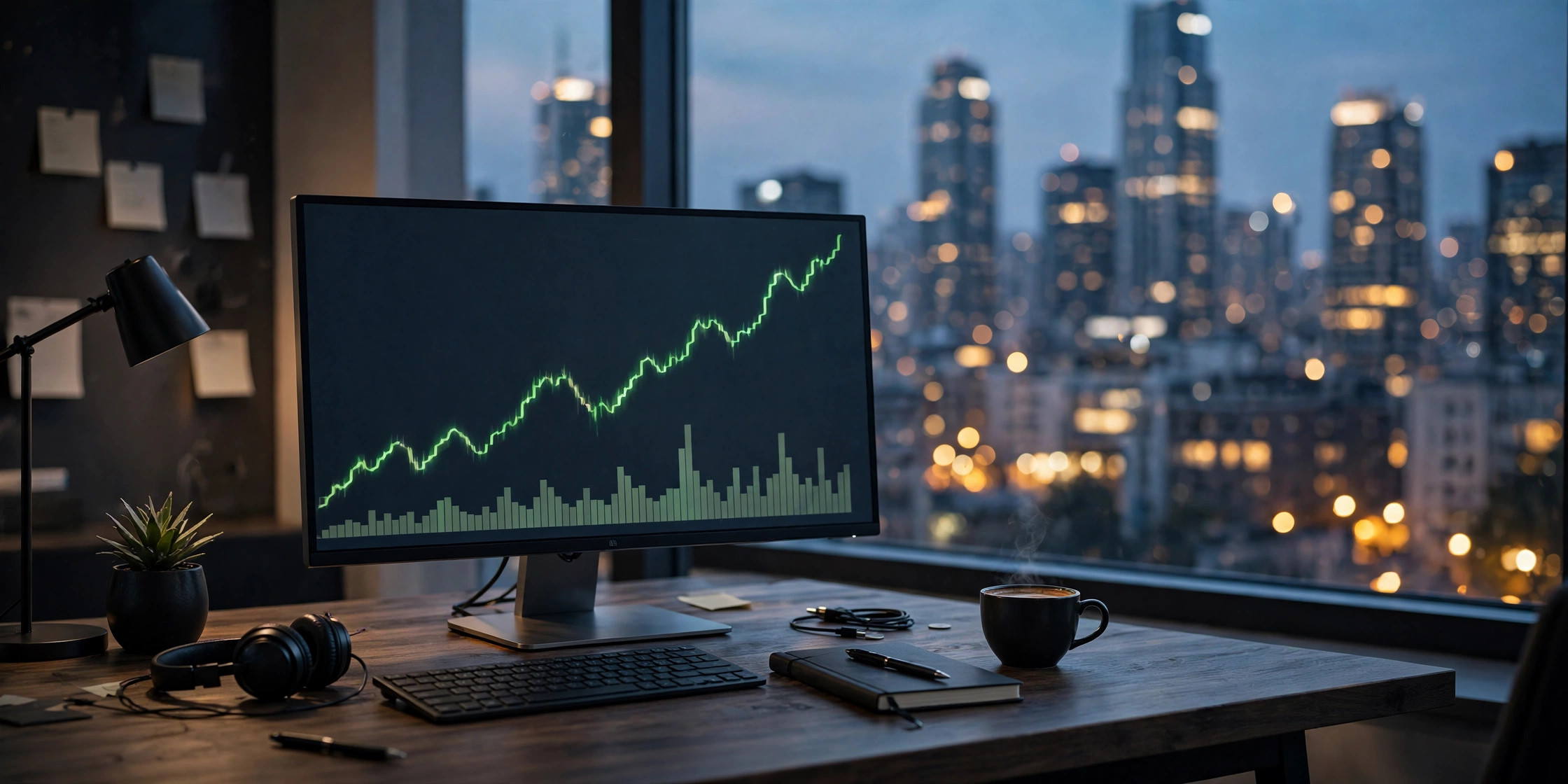 Stock market charts and growth graphics — best online brokers for expats in Europe