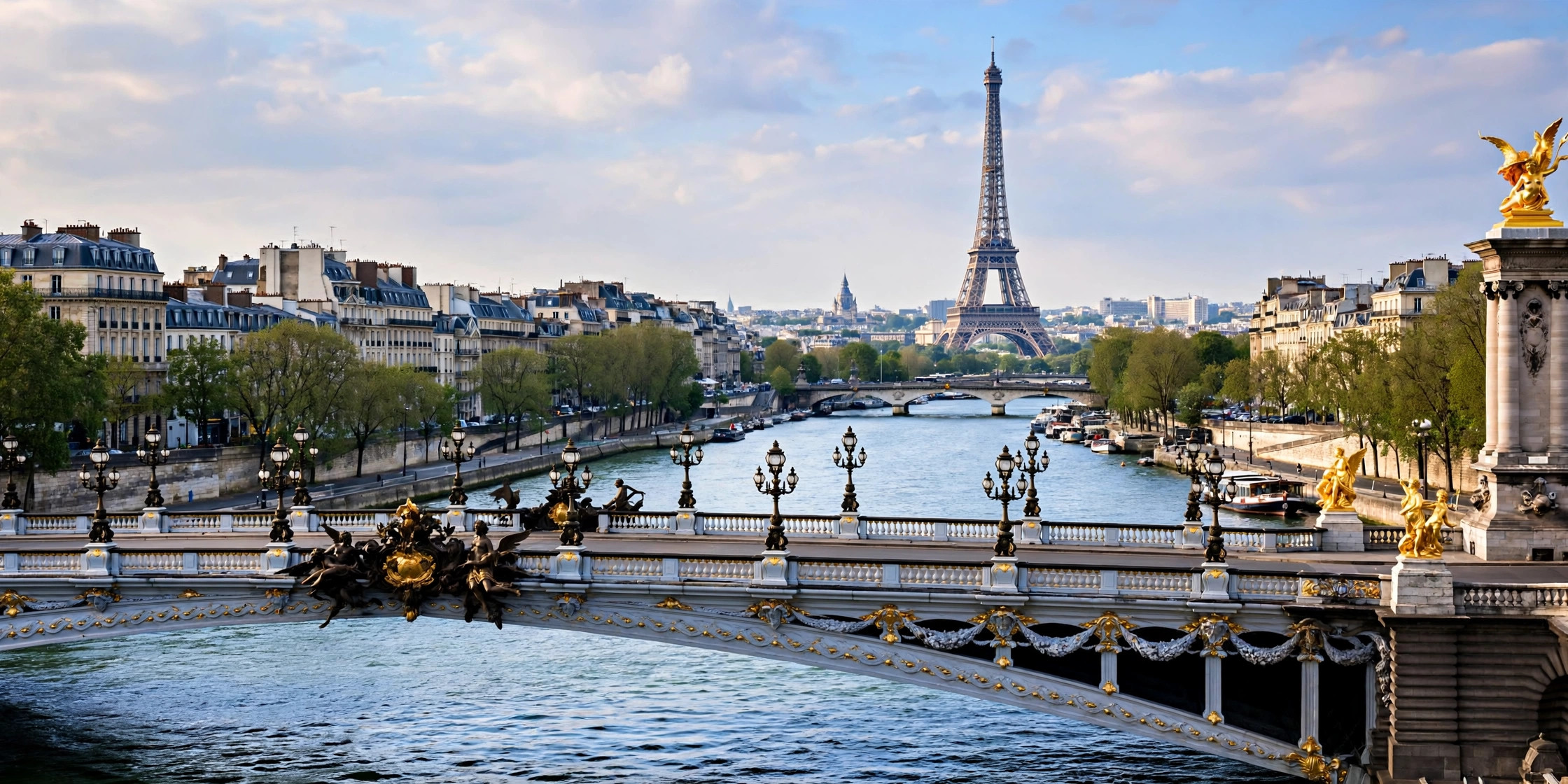 Eiffel Tower over the Seine in Paris — best bank accounts in France for expats
